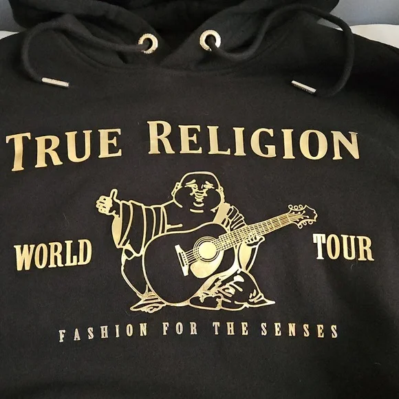 True Religion Black and Gold Graphic Hoodie - Picture 6 of 10